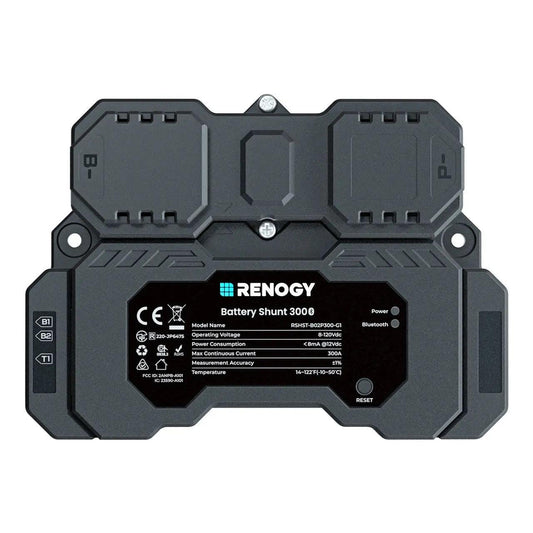 Renogy Battery Shunt 300 Smart Battery Monitor for SOC, Voltage & Current Tracking