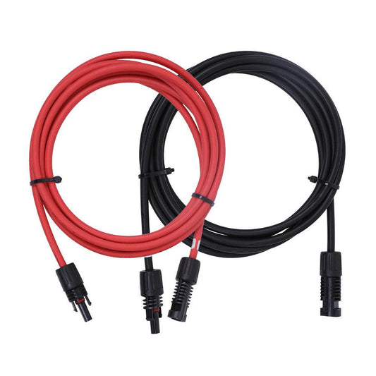 Renogy MC4 Solar Extension Cable Pair Red & Black 12AWG 30A 1000V DC