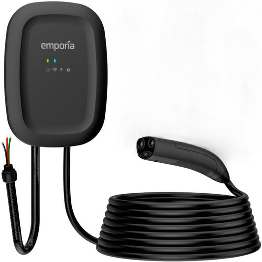 Emporia Classic EV Charger Black 48A Hardwired NACS Level 2 Home Charging Station