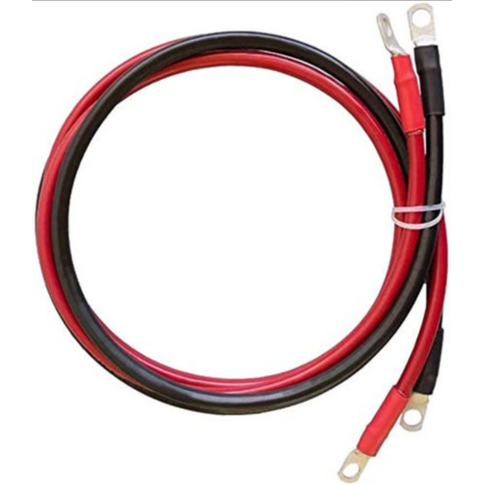 5FT Battery Inverter Cables 4AWG, 25mm² Power Cables with 3/8" Ring Lugs