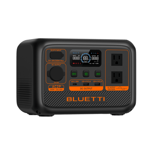 BLUETTI AC2P Portable Power Station 230.4Wh LiFePO4 Battery, 300W AC Output, Fast Charging & App Control
