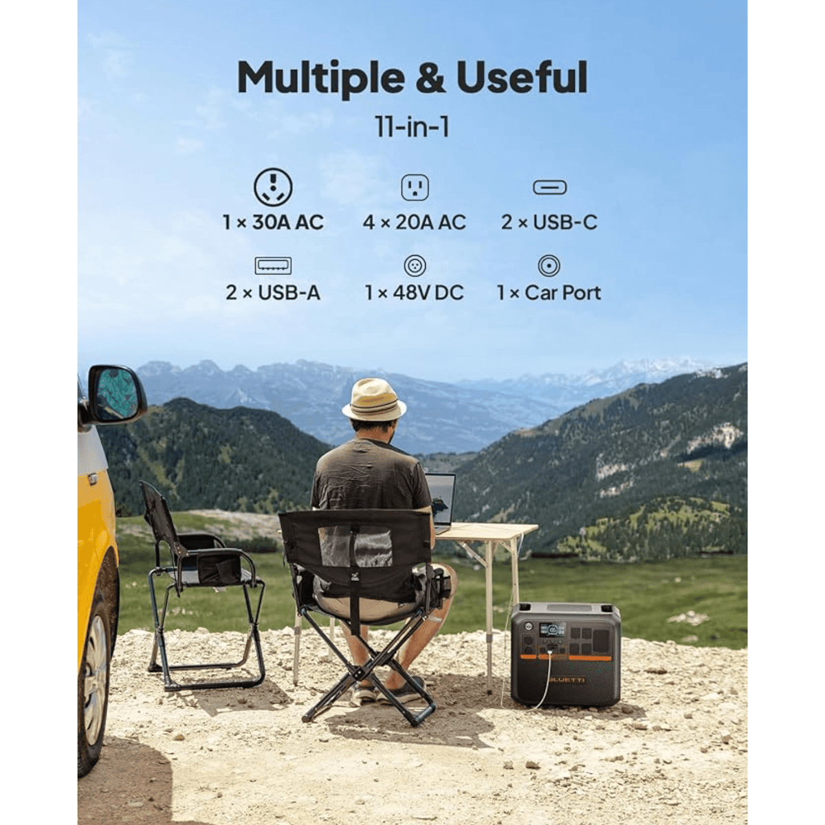 BLUETTI AC200PL Portable Power Station 2304Wh 2400W Expandable Solar Generator