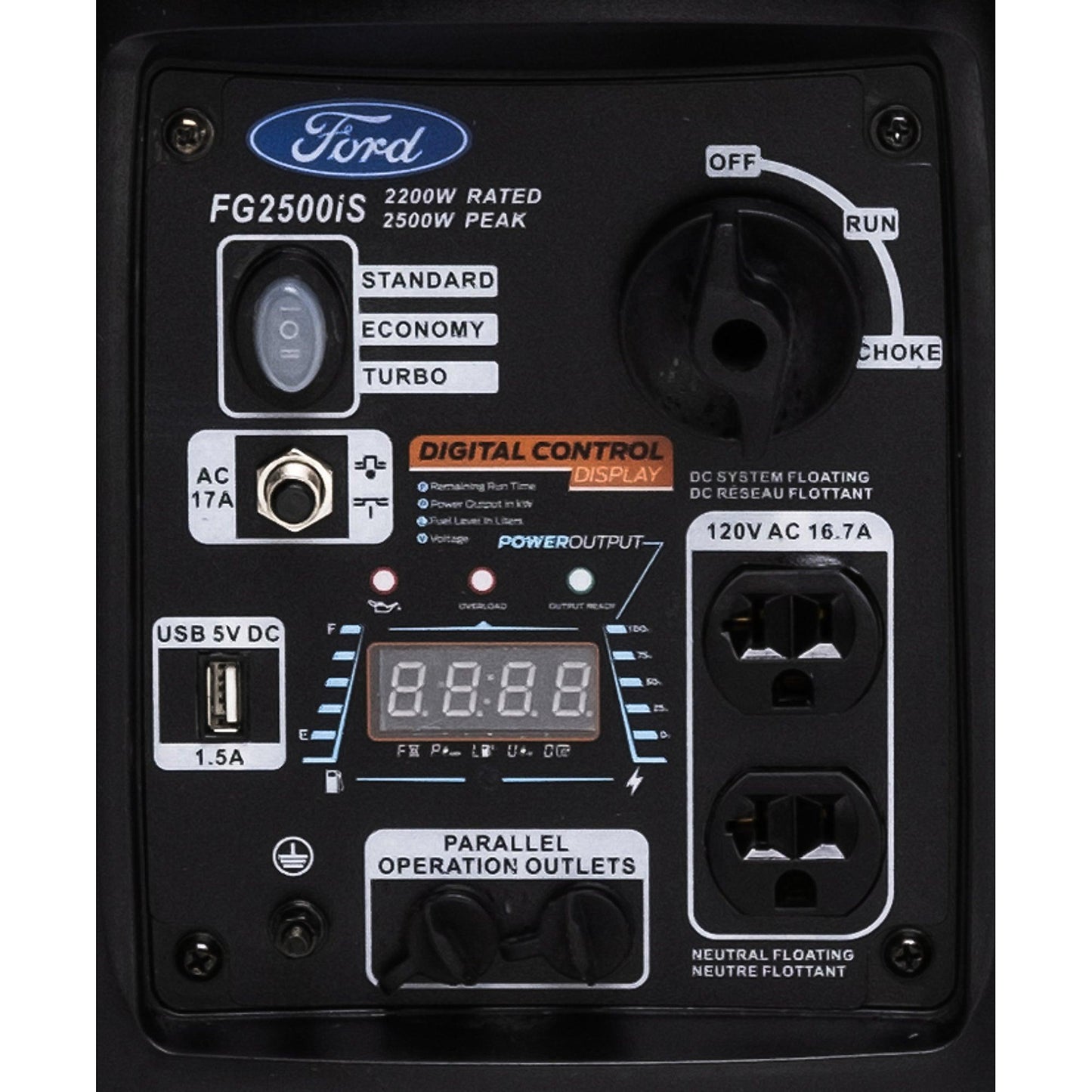 Ford 2500W Peak 2200W Rated Portable Inverter Generator with Parallel Capability