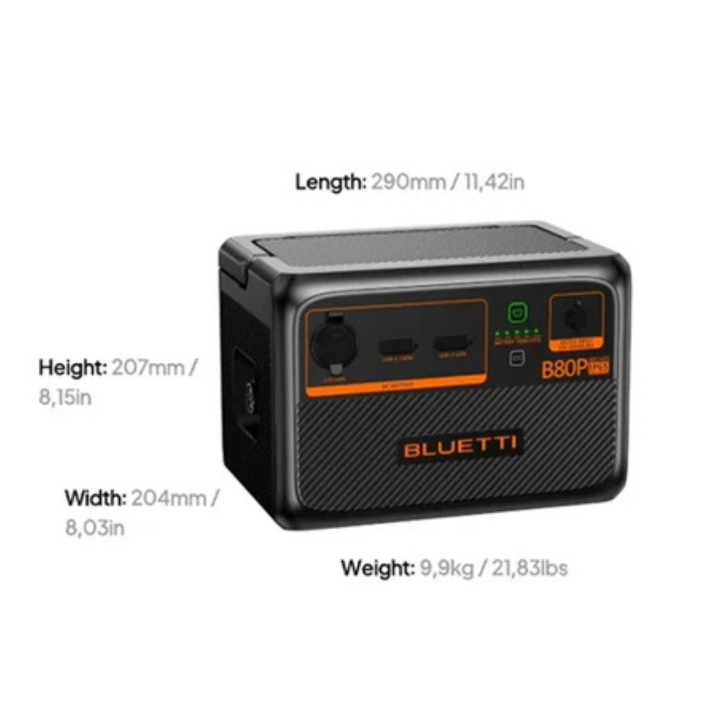 BLUETTI B80P Expansion Battery 806Wh LiFePO4 Portable Power Module