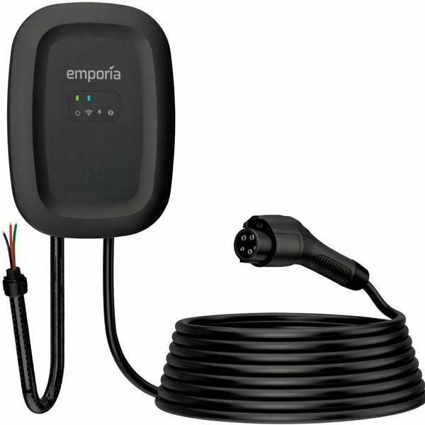 Emporia Classic EV Charger Black Edition 48A Level 2 Hardwired J1772 Home Charging Station