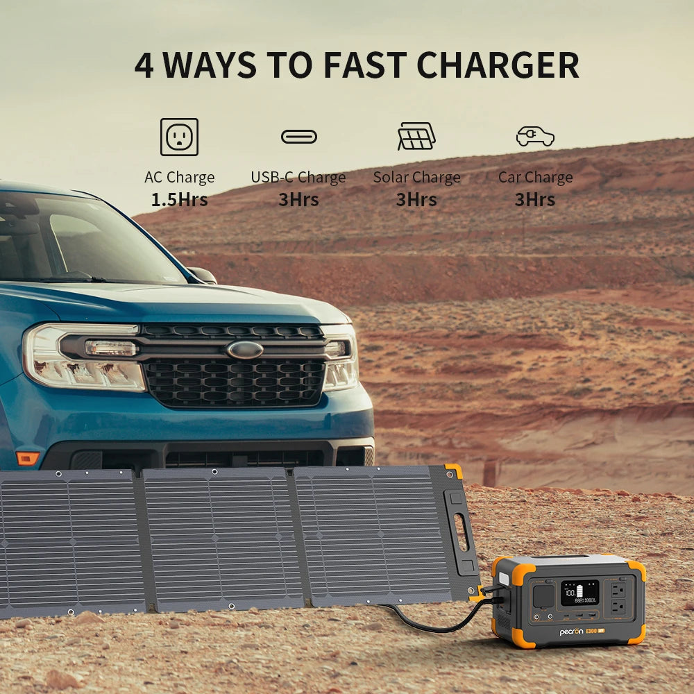 Pecron E300LFP Portable Power Station 600W 288Wh LiFePO4 Battery Solar Generator Power Bank Fast Charging for Home , RV, Camping - SolarFlares Generators