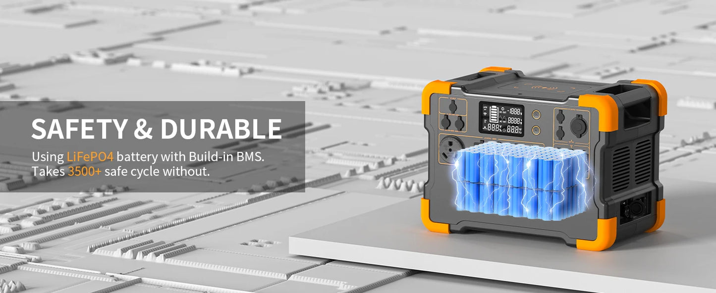 Pecron E2000LFP Portable Power Station 1920Wh Expandable to 8064Wh LiFePO4 Battery 2000W Solar Generator for Home, Camping, RV - SolarFlares Generators