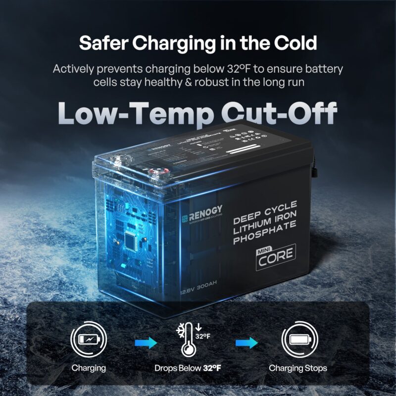 Mini Series 12V 100Ah LiFePO4 Battery, Rechargeable Deep Cycle Lithium Battery