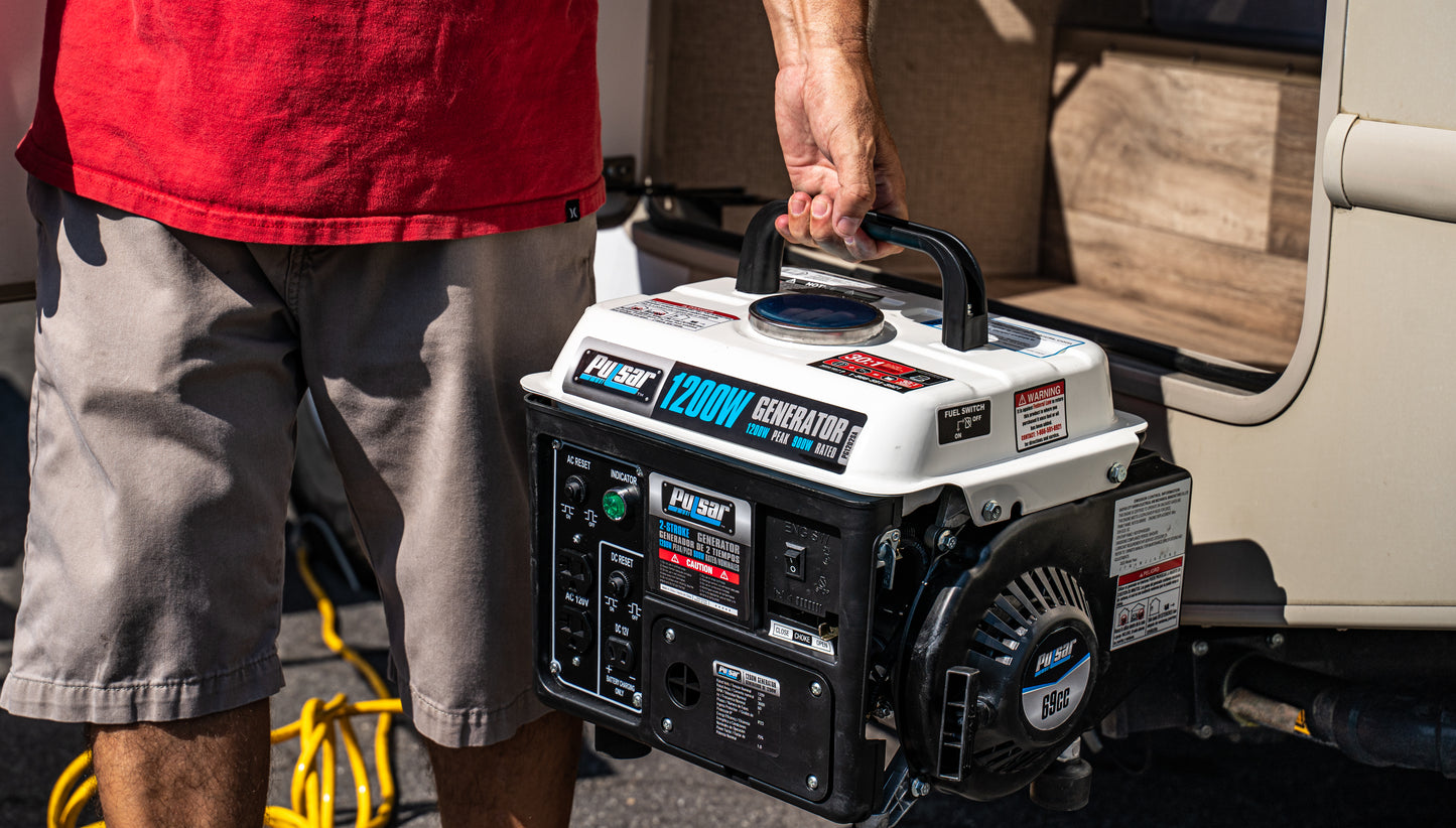 Pulsar PG1202SA 1200 Watts Portable Gasoline/Oil 2-Stroke Generator - SolarFlares Generators