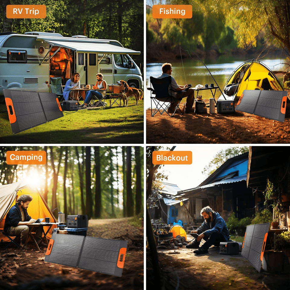 110W Foldable Solar Panel Portable Solar Charger with USB-C PD & MC4 Outputs