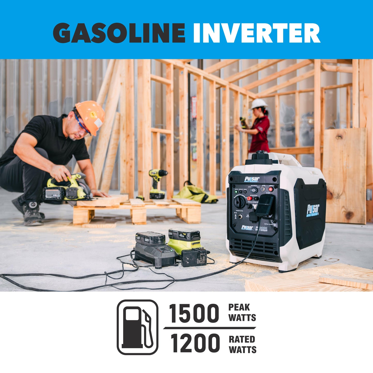 Pulsar PG1202s 1200W Peak 900W Rated Portable Gas-Powered Generator - SolarFlares Generators