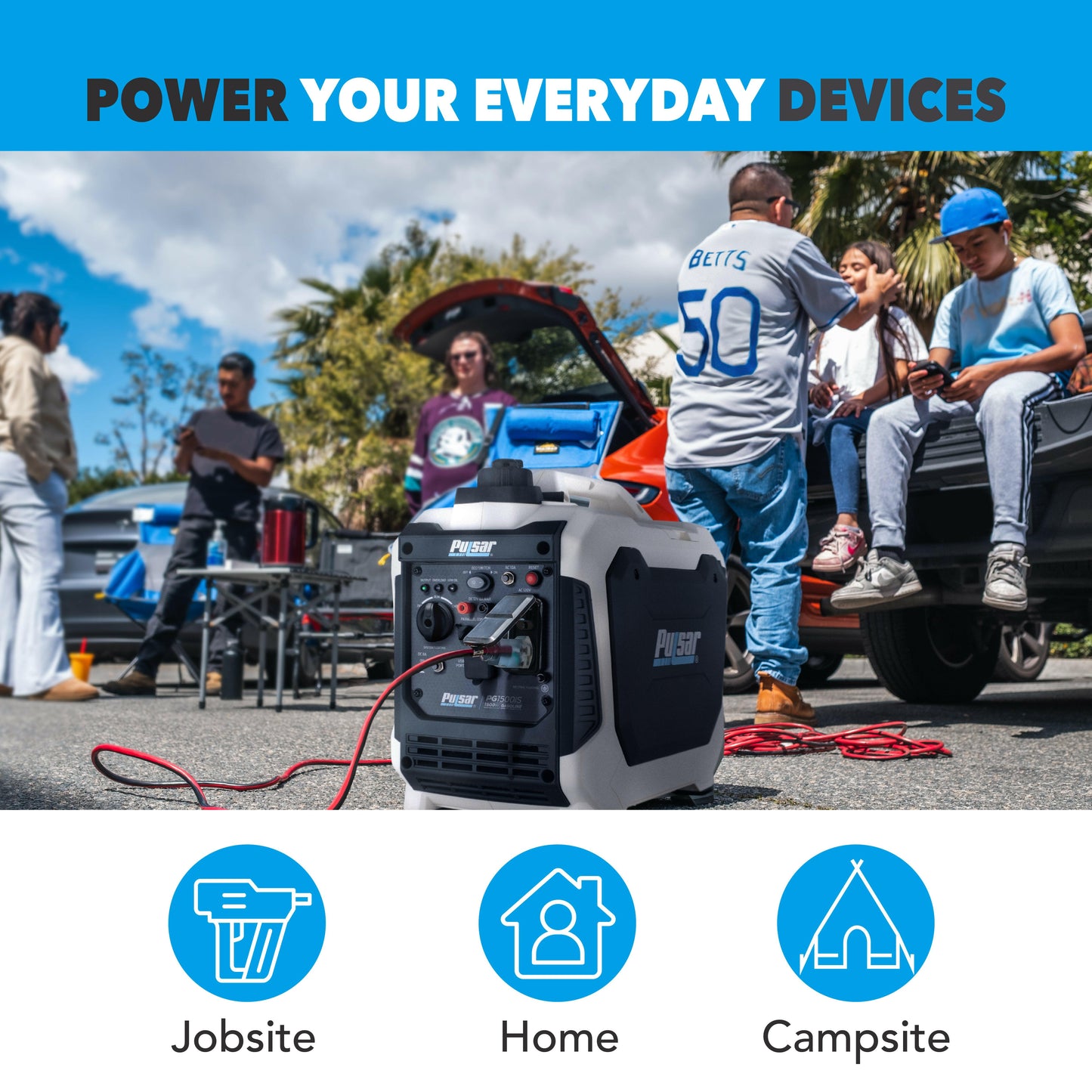 Pulsar PG1202s 1200W Peak 900W Rated Portable Gas-Powered Generator - SolarFlares Generators