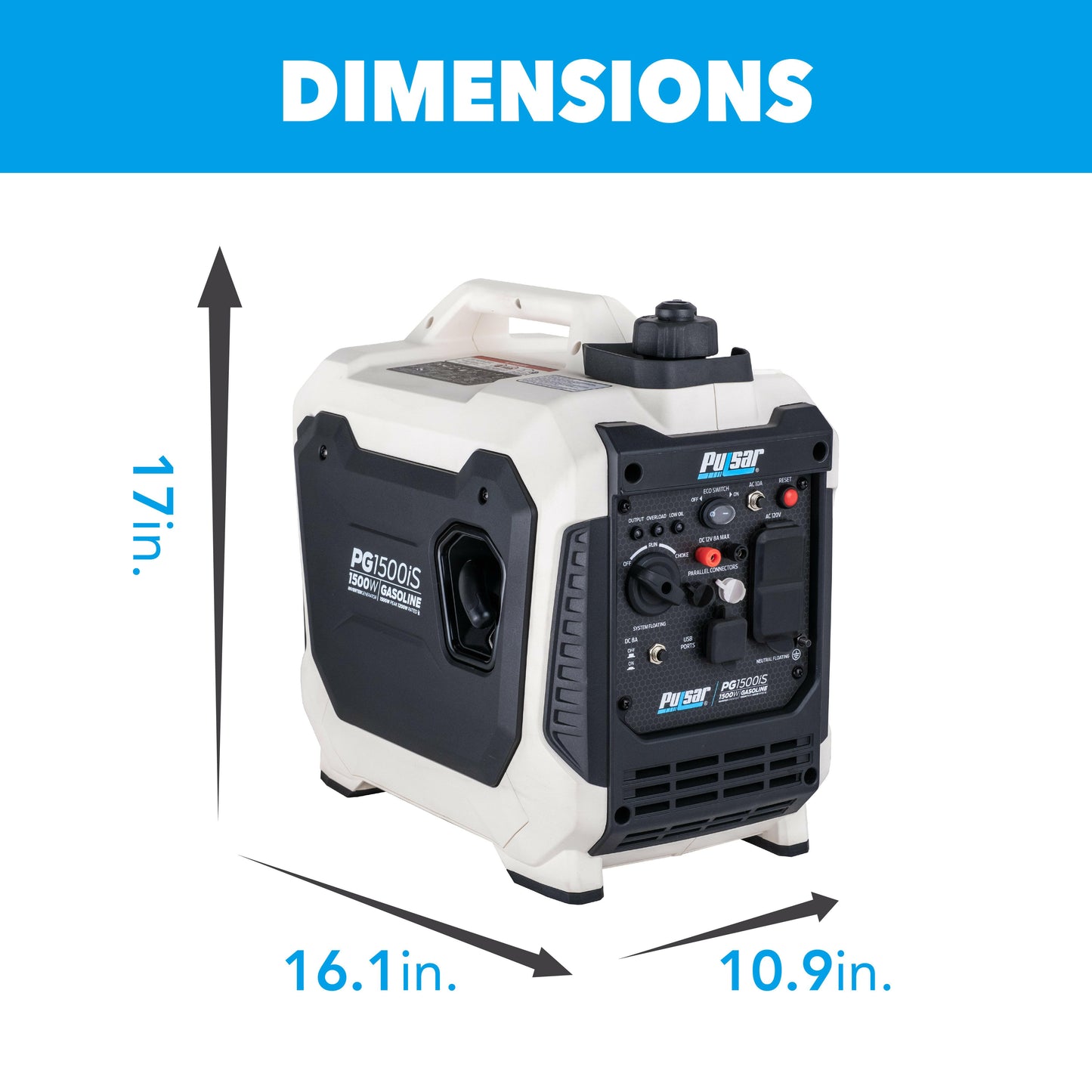 Pulsar PG1202s 1200W Peak 900W Rated Portable Gas-Powered Generator - SolarFlares Generators