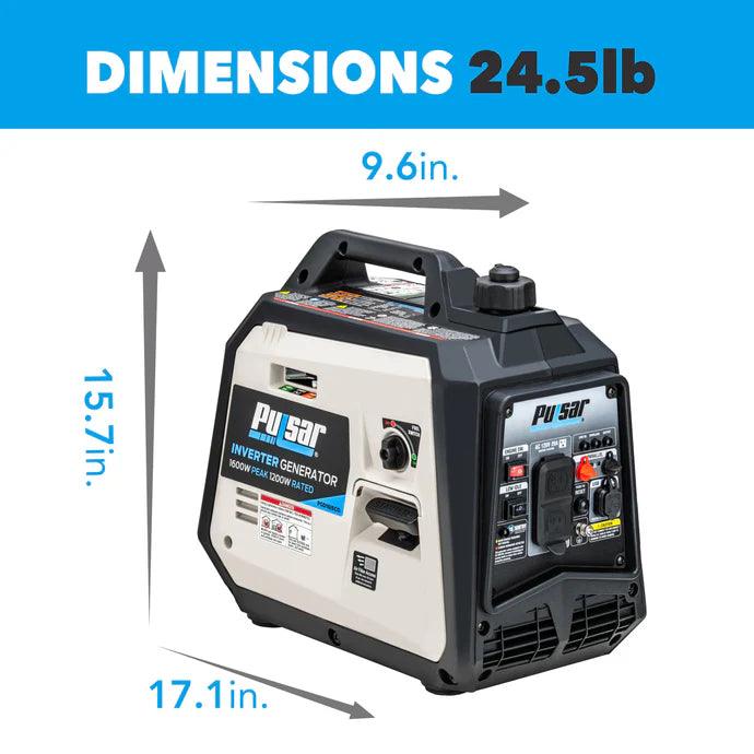 Pulsar 1600W Ultra-Light Portable Gas Inverter Generator with CO Sensor