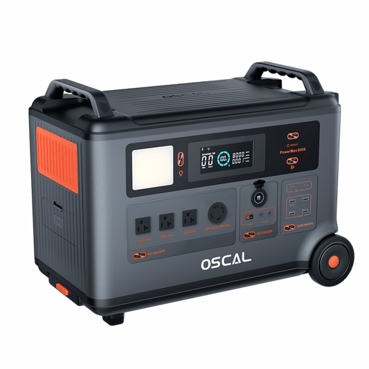 OSCAL PowerMax 6000 Expandable Portable Power Station 3600Wh LiFePO4 Solar Generator