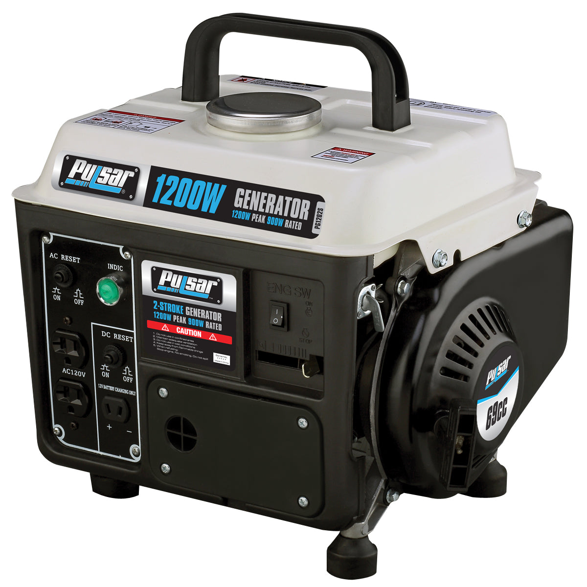 Pulsar PG1202SA 1200 Watts Portable Gasoline/Oil 2-Stroke Generator - SolarFlares Generators