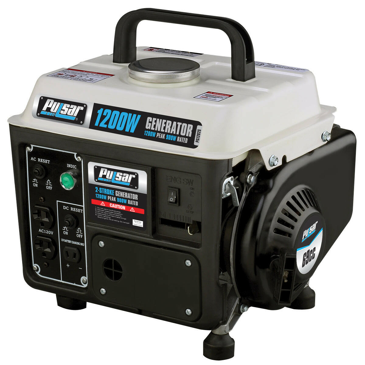 Pulsar PG1202SA 1200 Watts Portable Gasoline/Oil 2-Stroke Generator - SolarFlares Generators