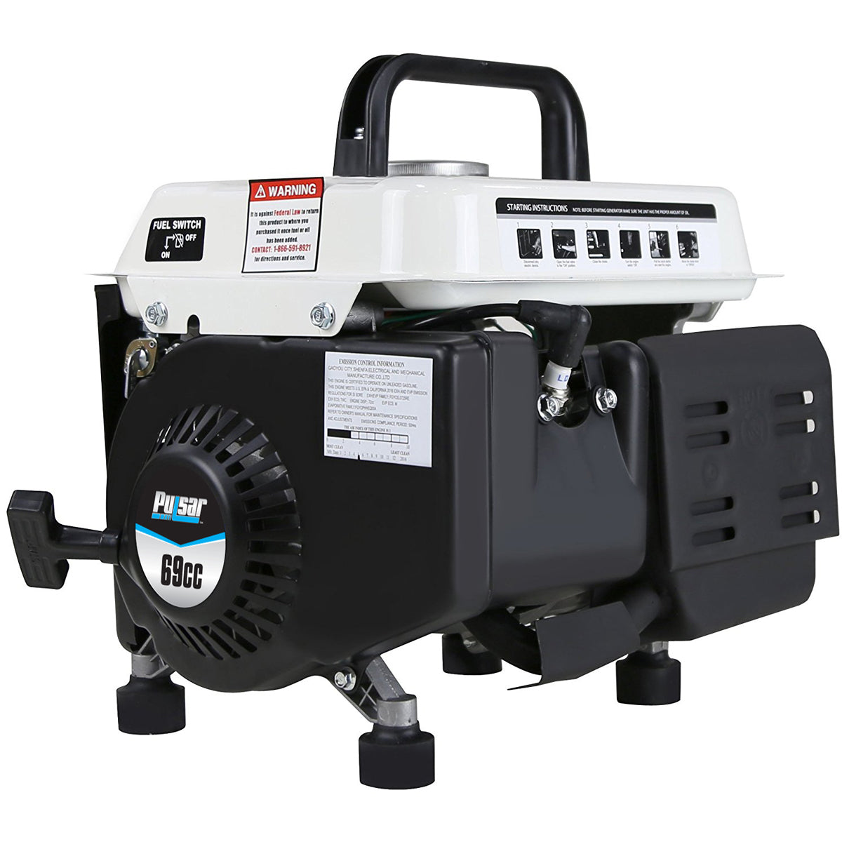 Pulsar PG1202SA 1200 Watts Portable Gasoline/Oil 2-Stroke Generator - SolarFlares Generators