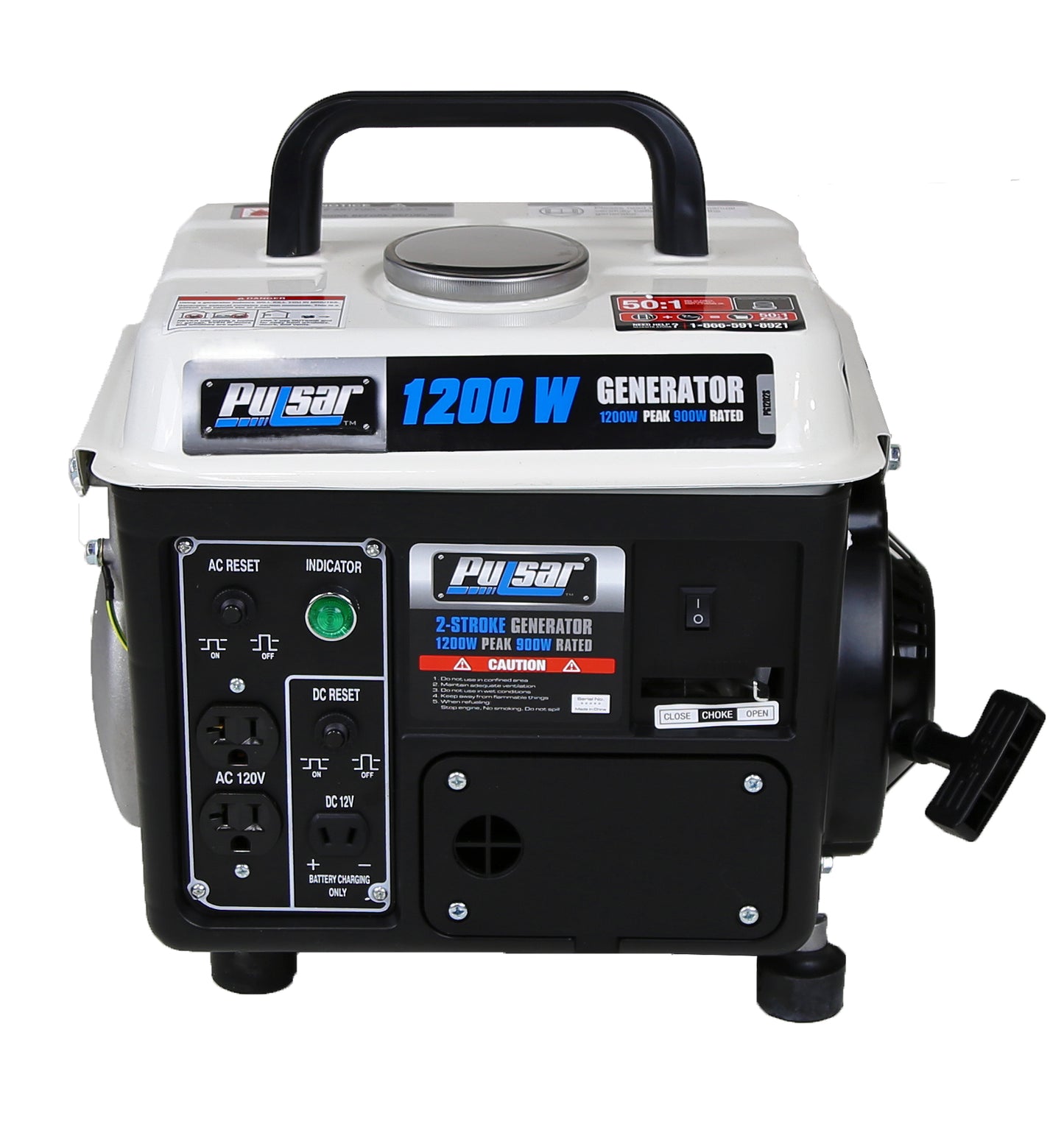 Pulsar PG1202SA 1200 Watts Portable Gasoline/Oil 2-Stroke Generator - SolarFlares Generators