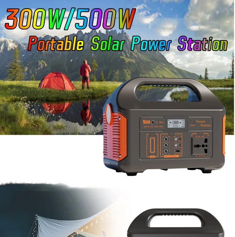 New Arrival Outdoor Portable 500W Power Station Power Generator 110V 220V LED Light Emergency Solar Power Bank for Home Camping - SolarFlares Generators