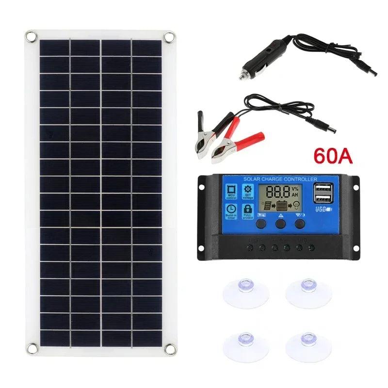 10W-15W portable dual USB solar panel with alligator clips and car charger