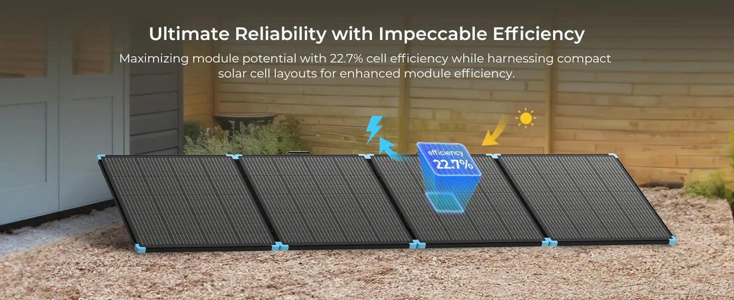 Renogy 220/400W Lightweight Portable Solar Suitcase, Foldable Solar Panel with Kickstands for RV,Camping, Off Grid System - SolarFlares Generators