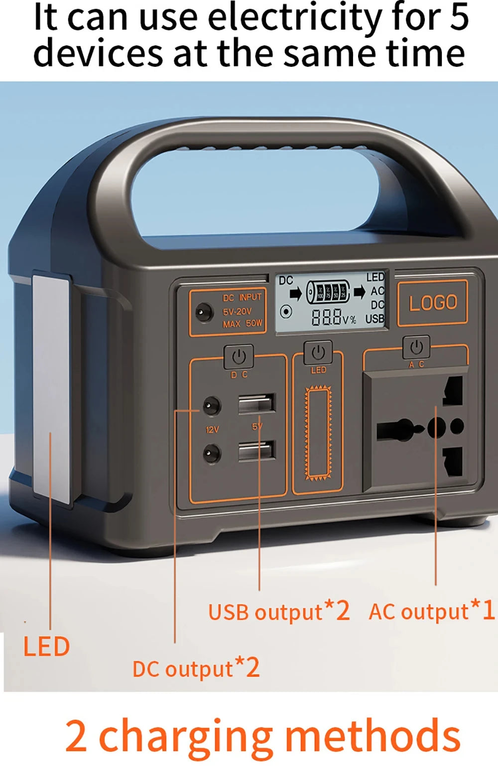 New Arrival Outdoor Portable 500W Power Station Power Generator 110V 220V LED Light Emergency Solar Power Bank for Home Camping - SolarFlares Generators