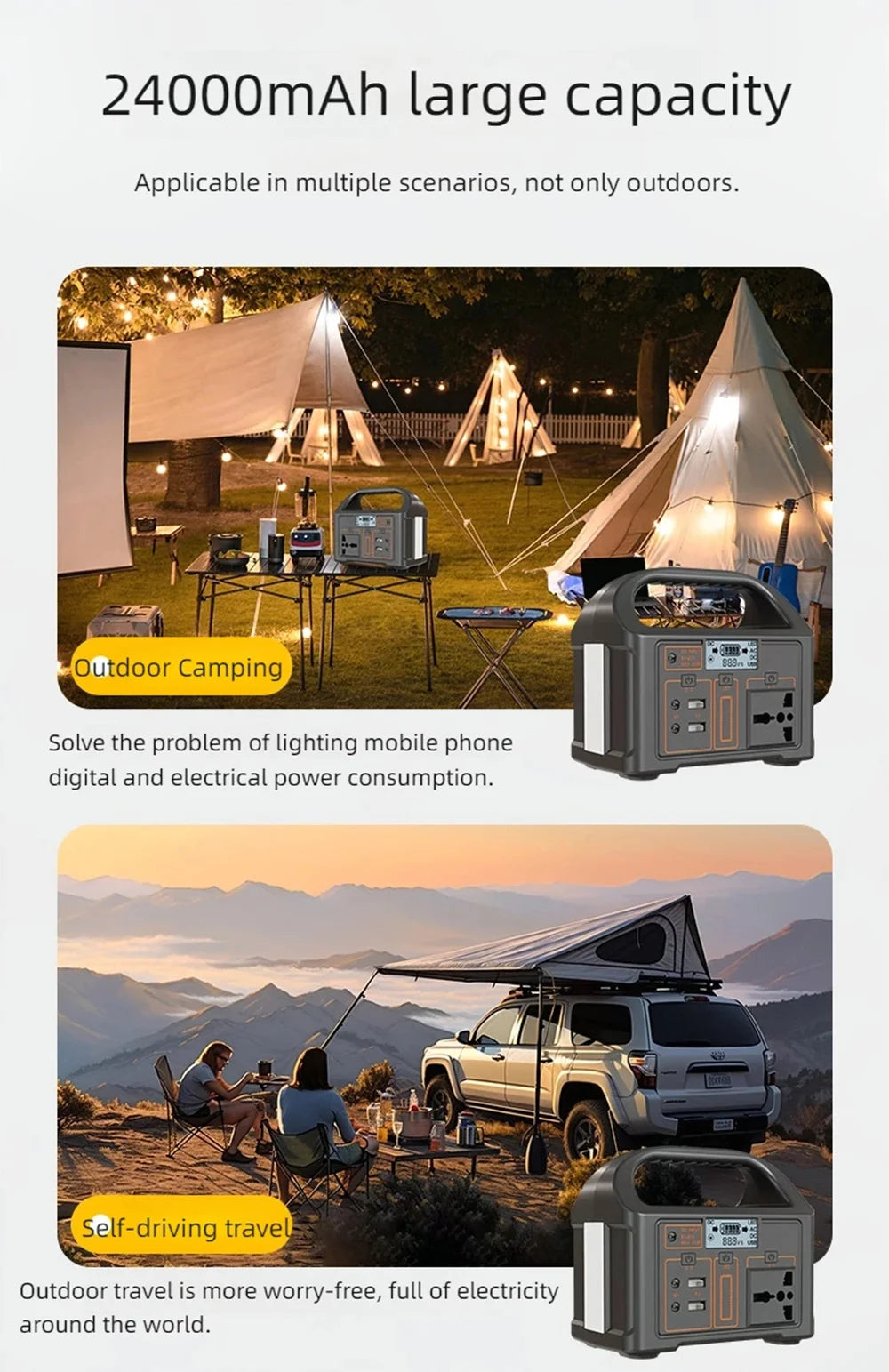 New Arrival Outdoor Portable 500W Power Station Power Generator 110V 220V LED Light Emergency Solar Power Bank for Home Camping - SolarFlares Generators