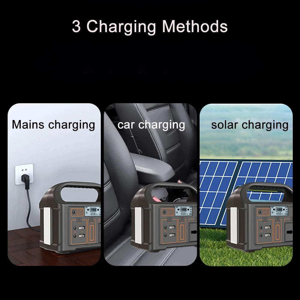 New Arrival Outdoor Portable 500W Power Station Power Generator 110V 220V LED Light Emergency Solar Power Bank for Home Camping - SolarFlares Generators