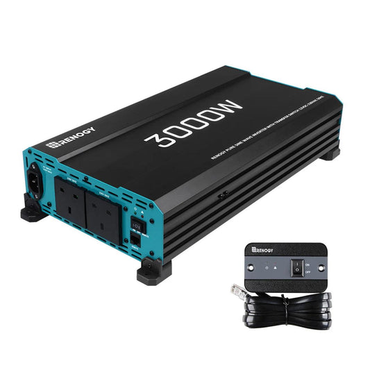 Renogy 3000W 12V pure sine wave inverter with UPS auto switch for RV and off-grid backup power