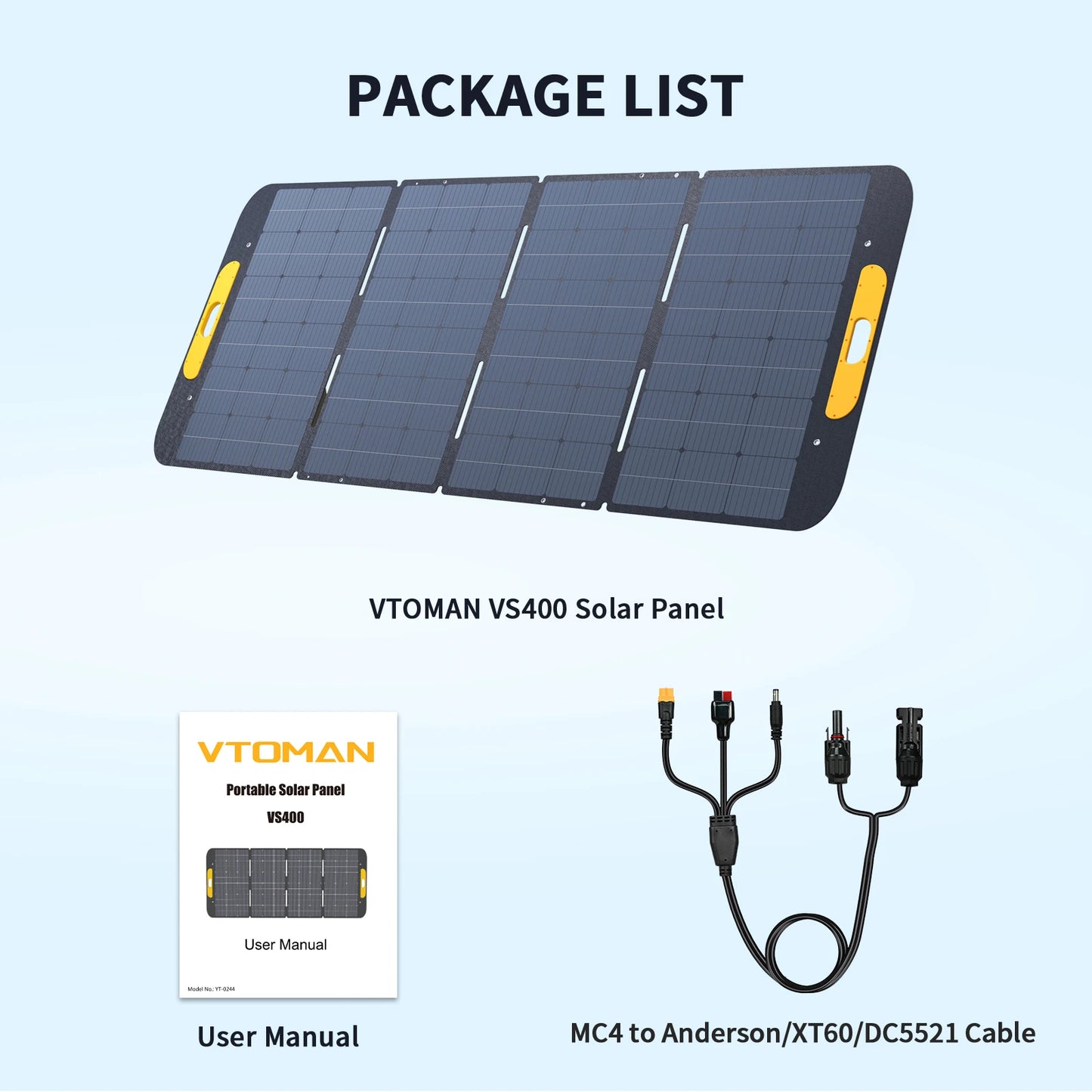 VTOMAN VS400 400W Foldable Solar Panel – Portable Solar Charger for FlashSpeed 1500 Power Station (Not for Jump/FlashSpeed 1000) - SolarFlares Generators