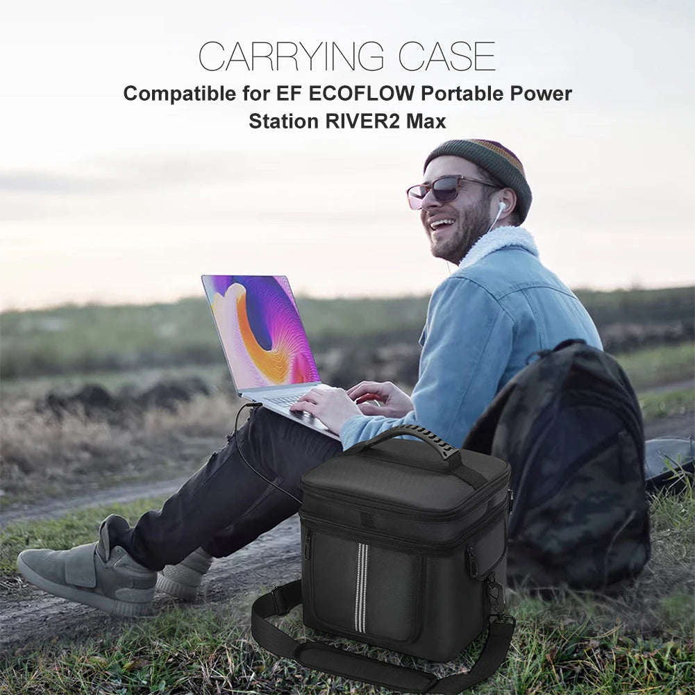 Portable Power Station Bag Waterproof Protective Case with Shoulder Strap & Handle for Ecoflow River 2 Pro & Ecoflow River 2 Max - SolarFlares Generators