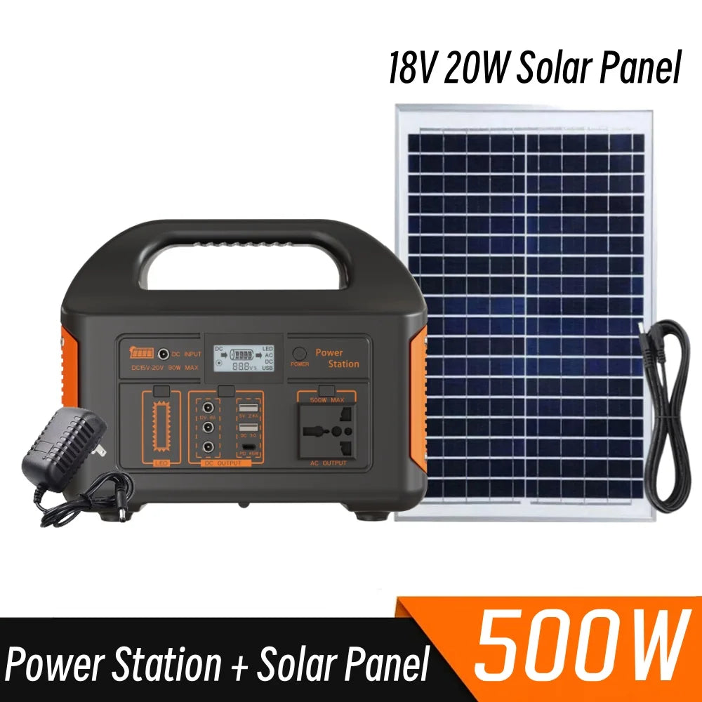 New Arrival Outdoor Portable 500W Power Station Power Generator 110V 220V LED Light Emergency Solar Power Bank for Home Camping - SolarFlares Generators