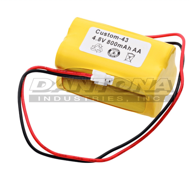4.8V 800mAh NiCd replacement battery for Simkar 6600012 emergency lighting.