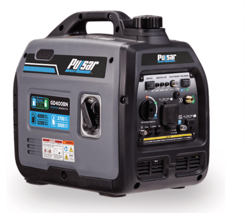 Portable dual fuel inverter generator with control panel and digital display for solar kits