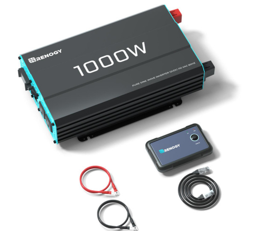 1000W pure sine wave inverter kit with remote control and cables for solar power systems