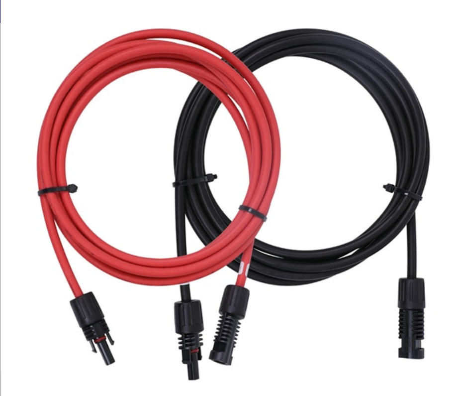 Solar Extension Cables With MC4 Connectors One Pair Red+Black