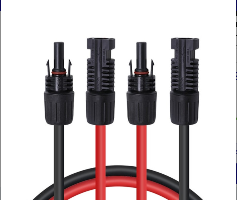 Solar Extension Cables With MC4 Connectors One Pair Red+Black