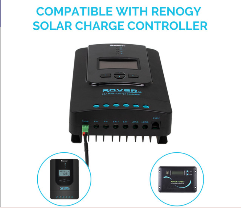 Battery Temperature Sensor for Renogy Solar Charge Controllers - SolarFlares Generators