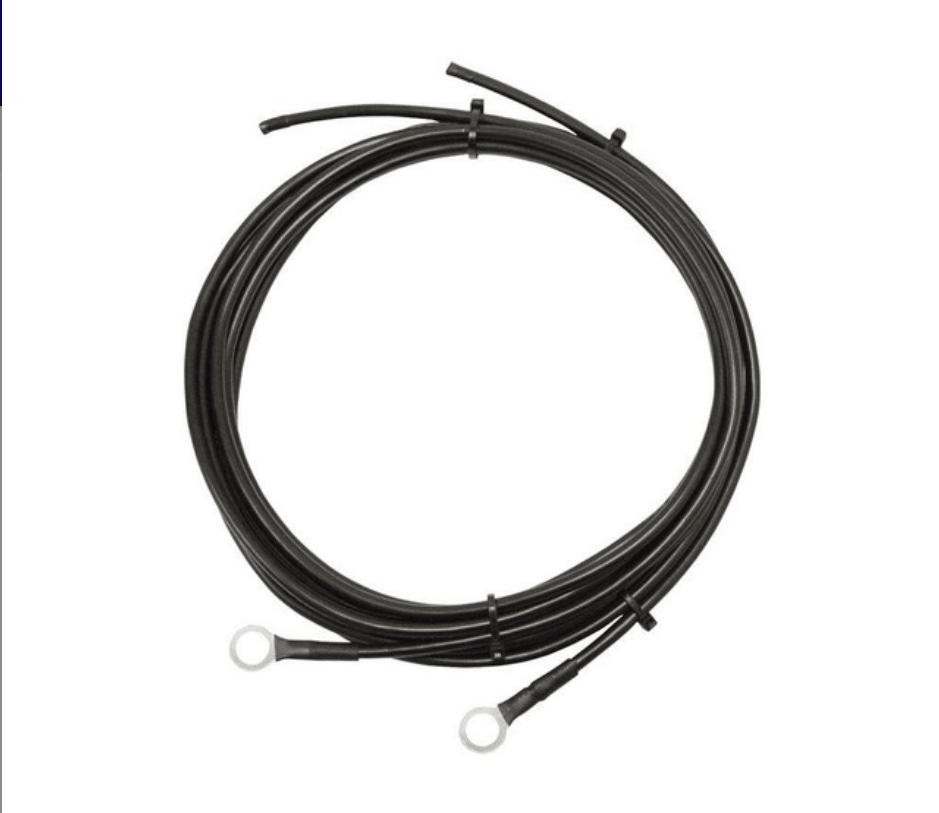 Black solar generator cable with ring terminals for SolarFlare Generators renewable energy kits