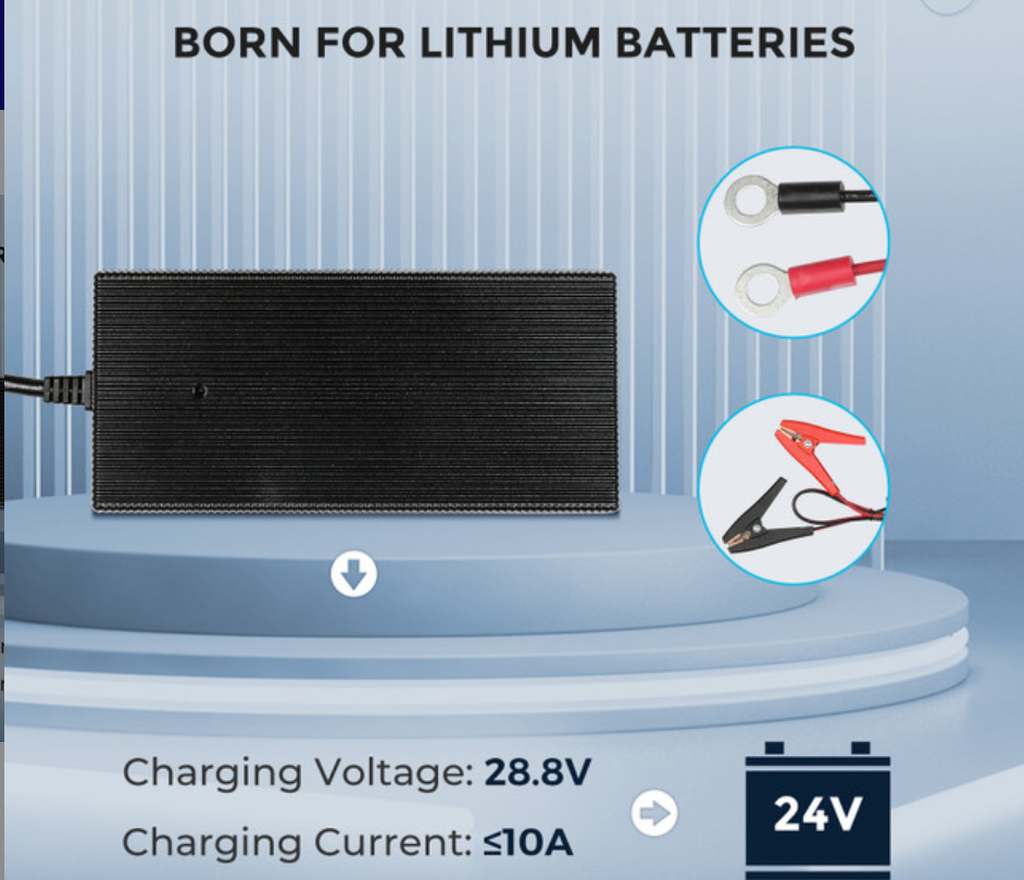 24V 10A AC-to-DC LFP Portable Battery Charger - SolarFlares Generators