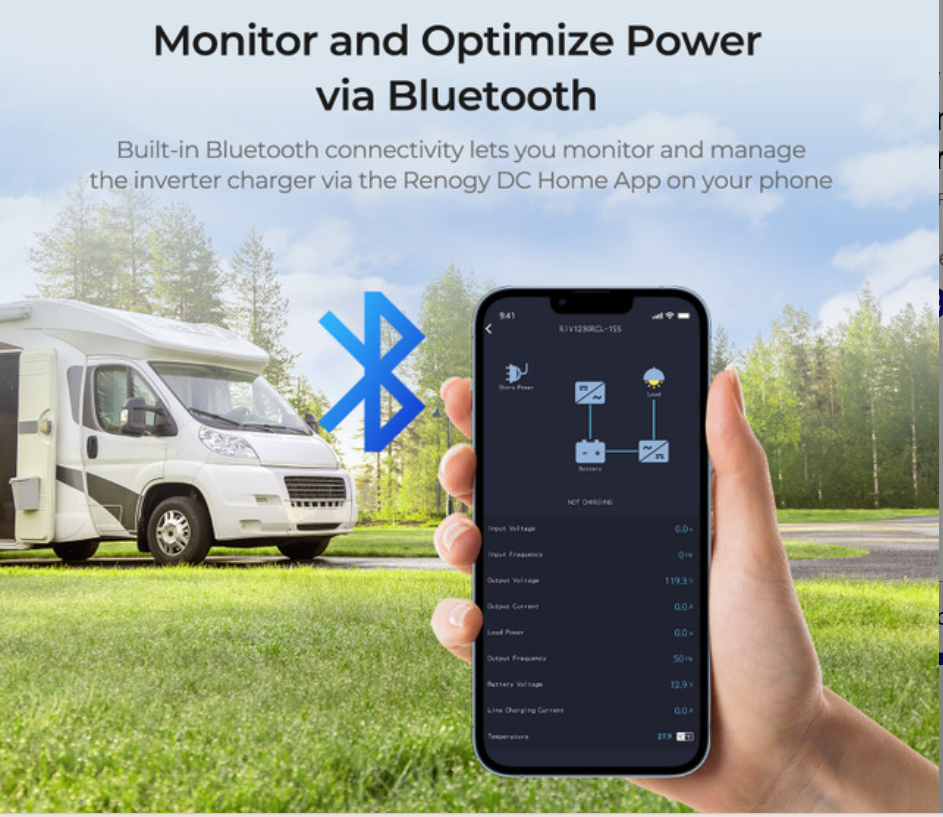 Renogy REGO 12V 3000W Pure Sine Wave Inverter Charger w/ LCD Display - SolarFlares Generators