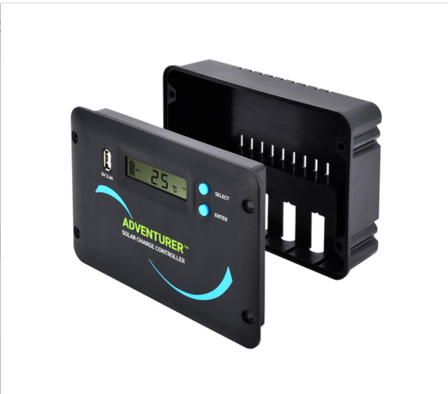 Adventurer solar charge controller with LCD screen and USB port for SolarFlares Generators kits