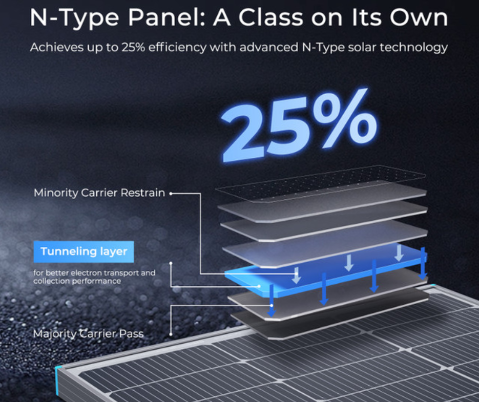 Renogy 16BB N-Type 100 Watt Solar Panel