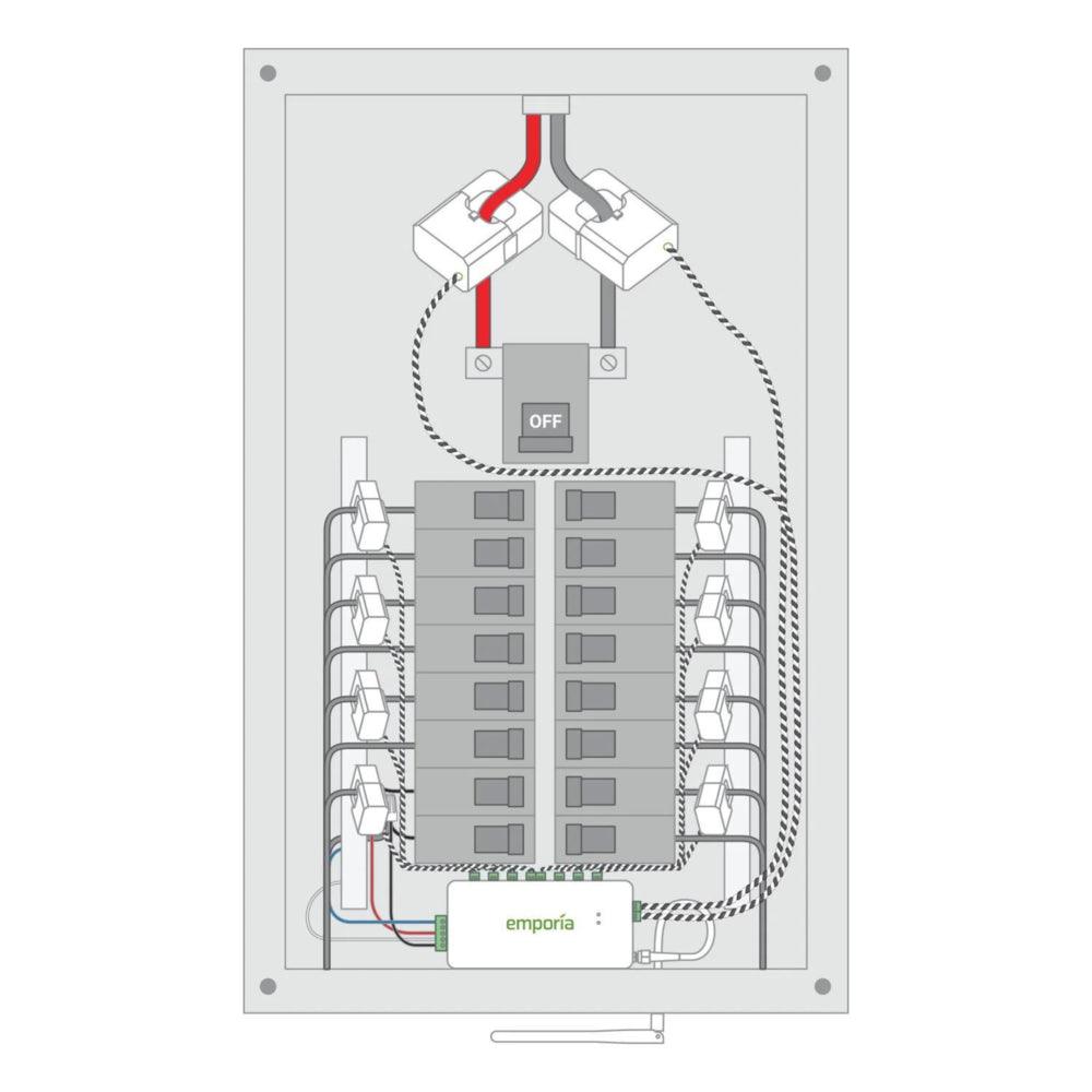 Emporia Vue 3 Whole-Home Energy Monitor Gen 3 Split-Phase 120/240V 8-Sensor Edition