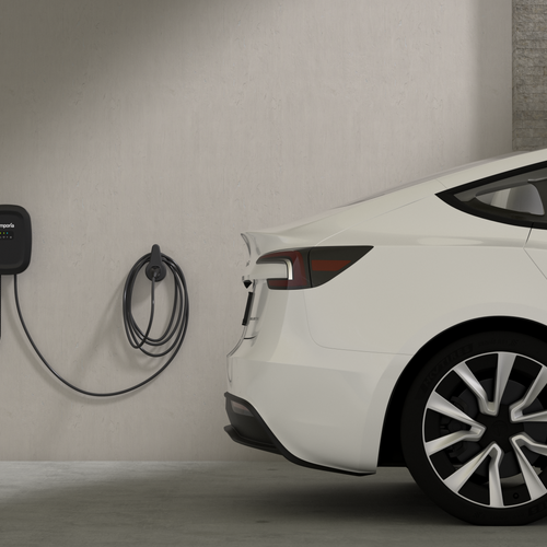 Pro EV Charger with Power Smart black 48A NACS charger with 25 ft cable and NEMA 14-50 plug