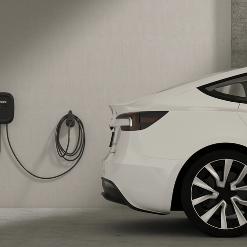 Pro EV Charger with Power Smart black 48A NACS charger with 25 ft cable and NEMA 14-50 plug
