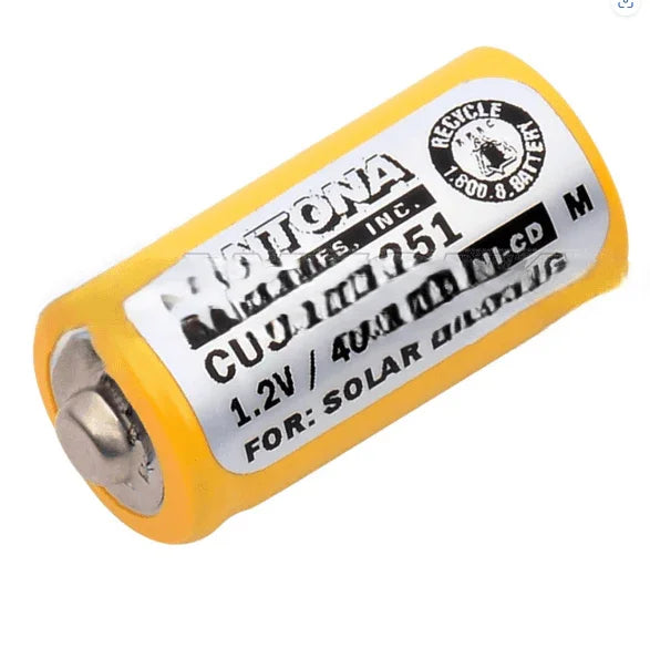 Yellow Ni-CD rechargeable battery for solar generators, 1.2V 400mAh