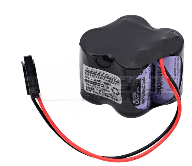 6V battery pack with 2400mAh capacity, featuring a black casing and red-black wiring for secure connection. Ideal for powering electronic devices and gadgets.