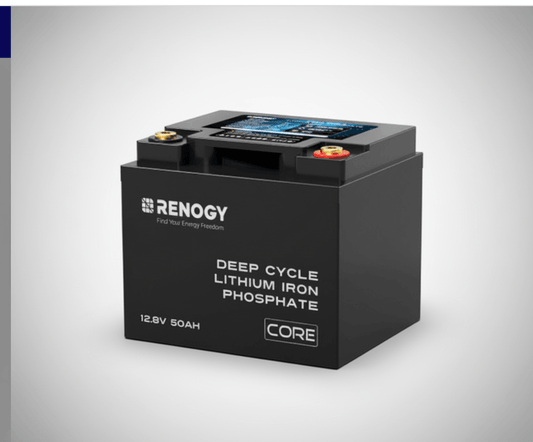 Renogy deep cycle lithium iron phosphate battery 12.8V 50Ah for solar generator kits